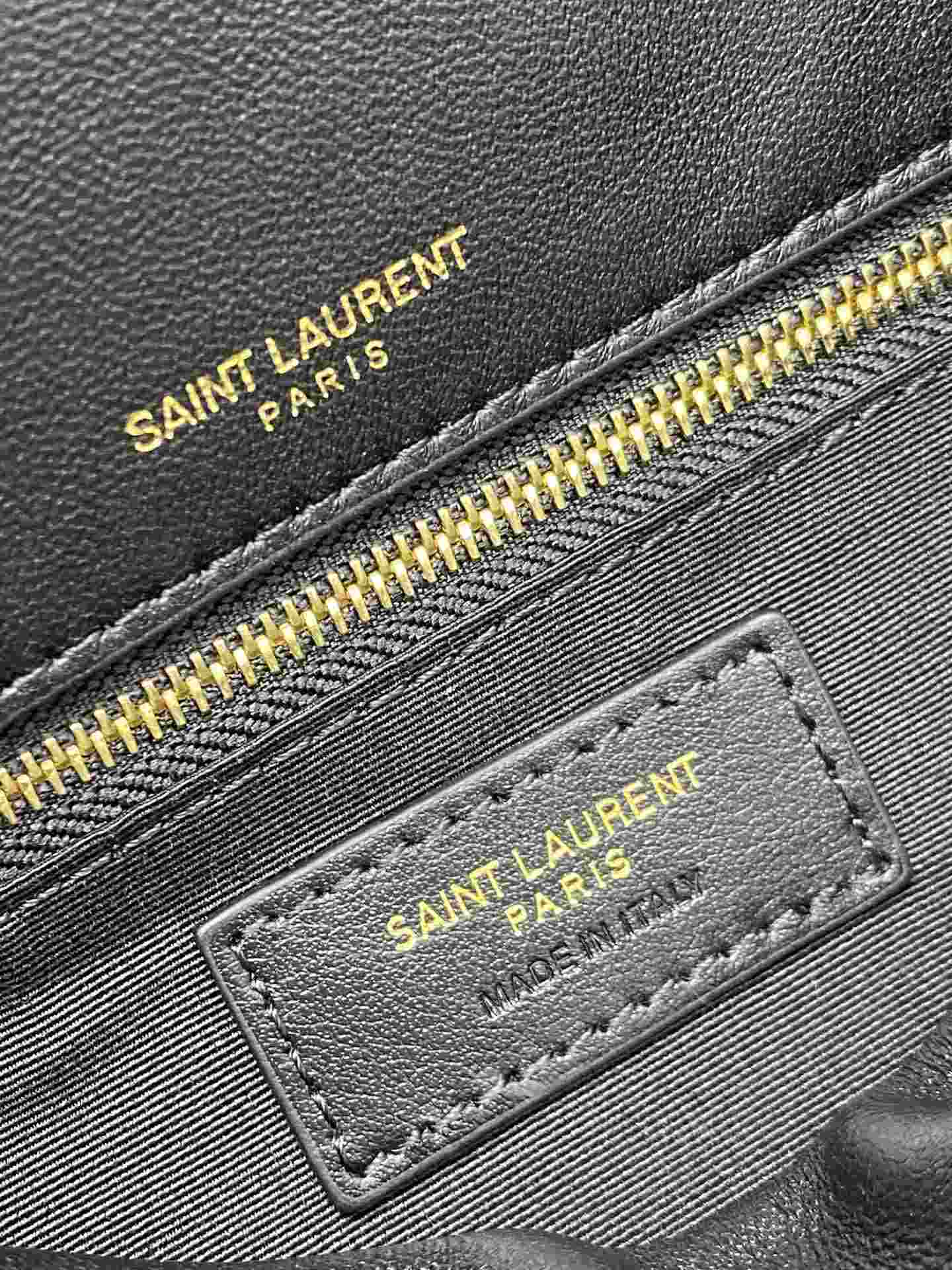 YSL Calypso Plunged Lambskin Black