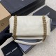 YSL Calypso Plunged Lambskin White