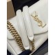 YSL Calypso Plunged Lambskin White