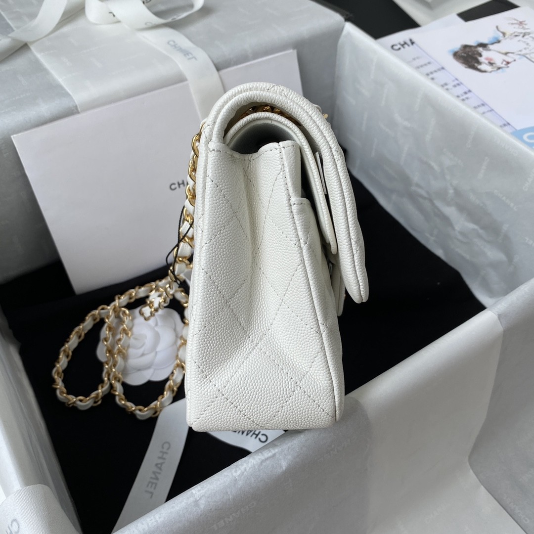 CHANEL Small Classsic Handbag White