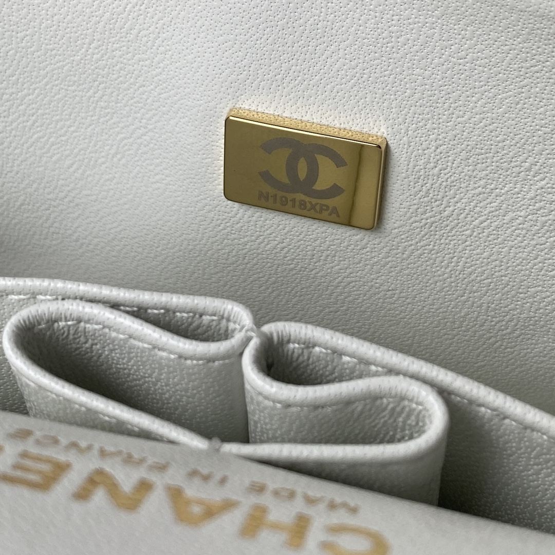 CHANEL Small Classsic Handbag White