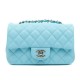 CHANEL Small Classsic Handbag Light Blue