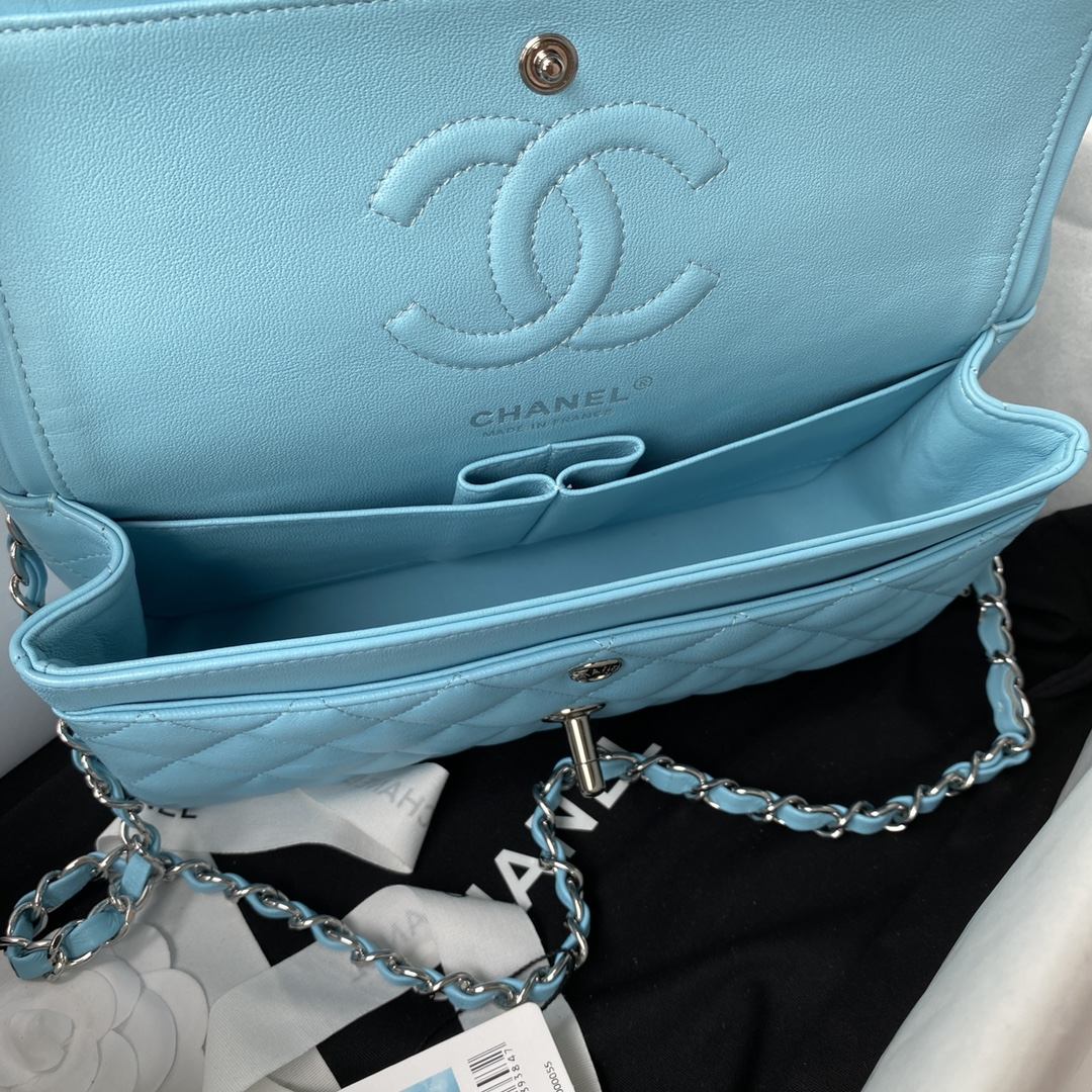 CHANEL Small Classsic Handbag Light Blue