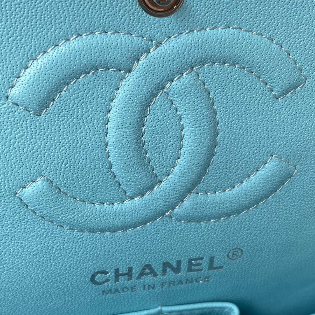 CHANEL Small Classsic Handbag Light Blue