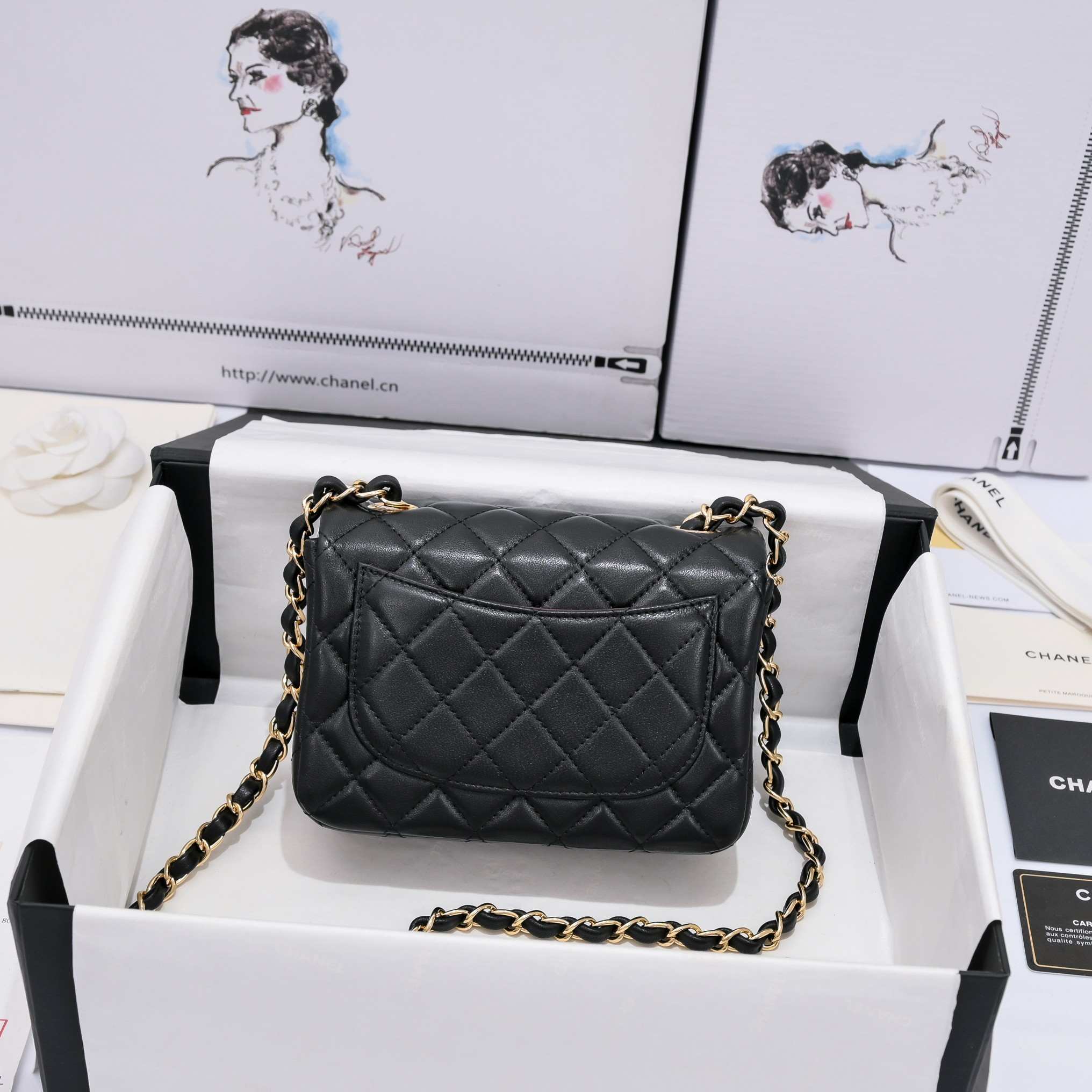 CHANEL Mini Classic Handbag Black