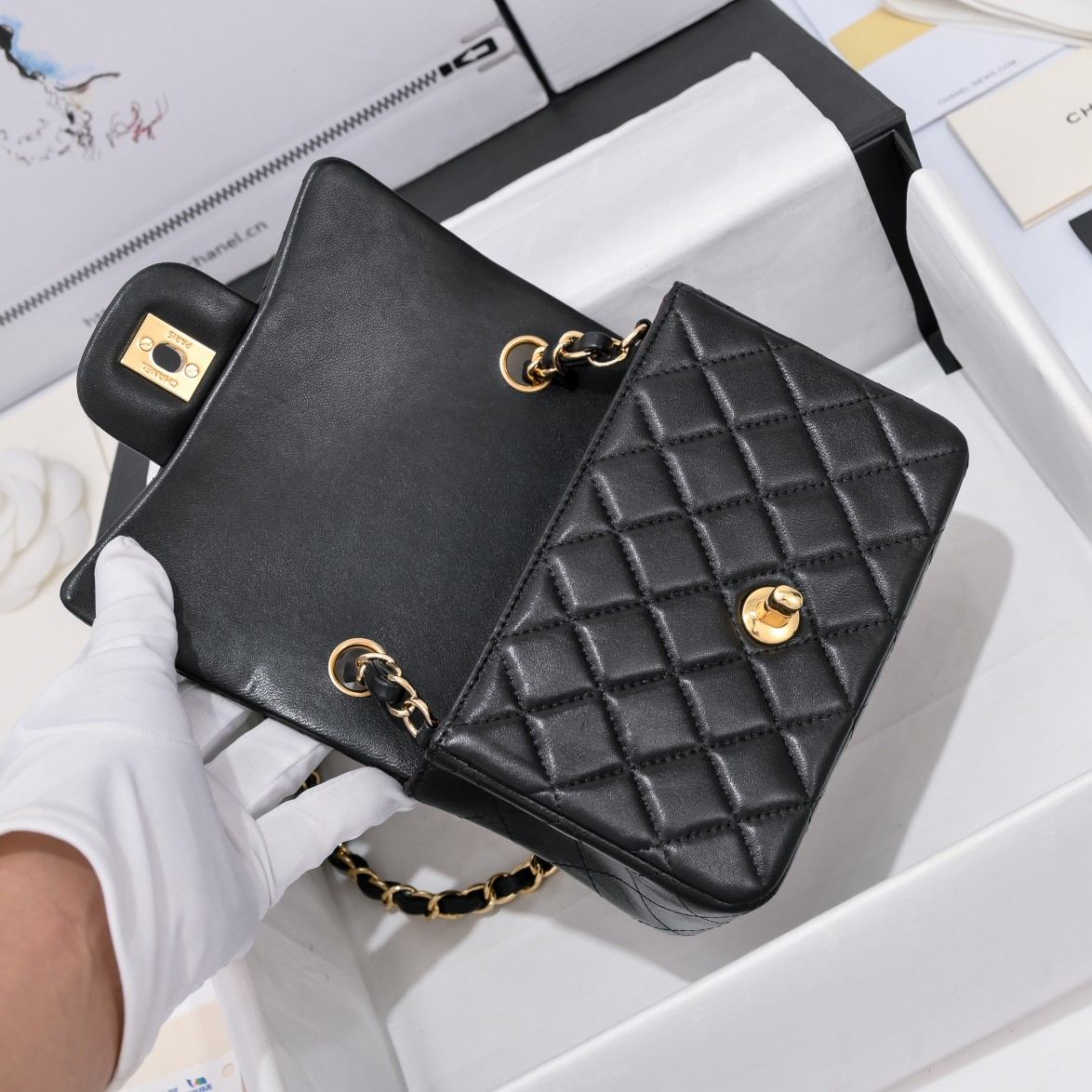 CHANEL Mini Classic Handbag Black