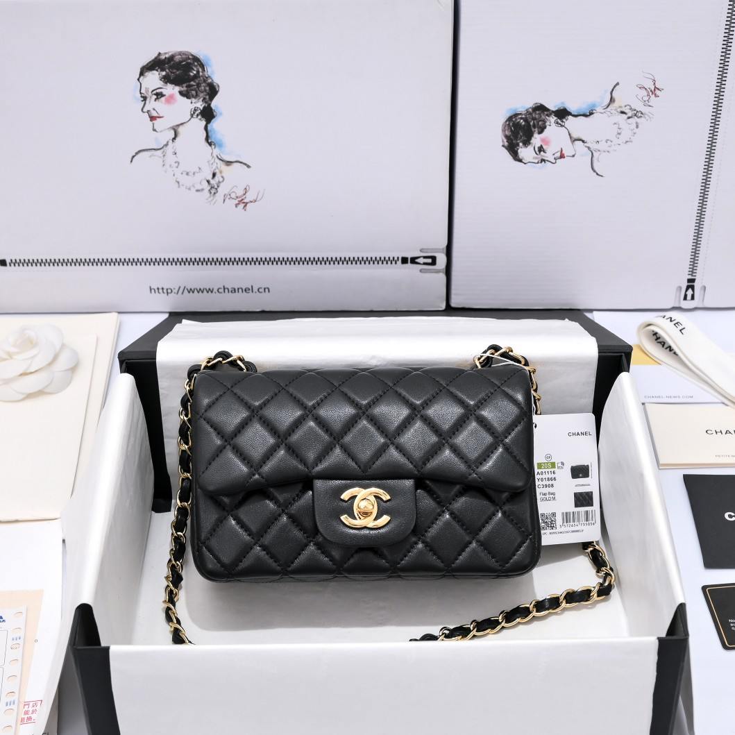 CHANEL Mini Classic Handbag Black