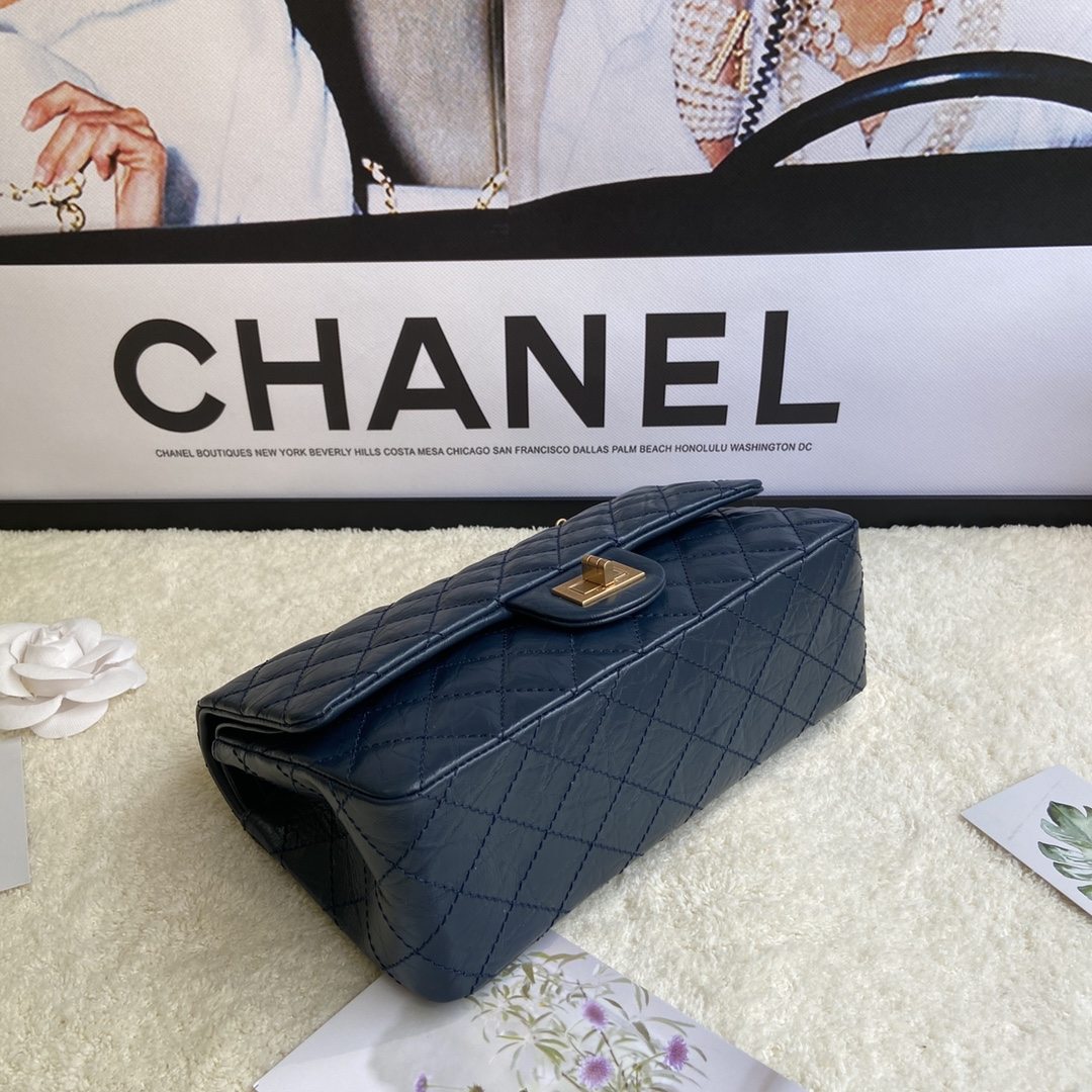 CHANEL 2.55 Handbag Navy Blue