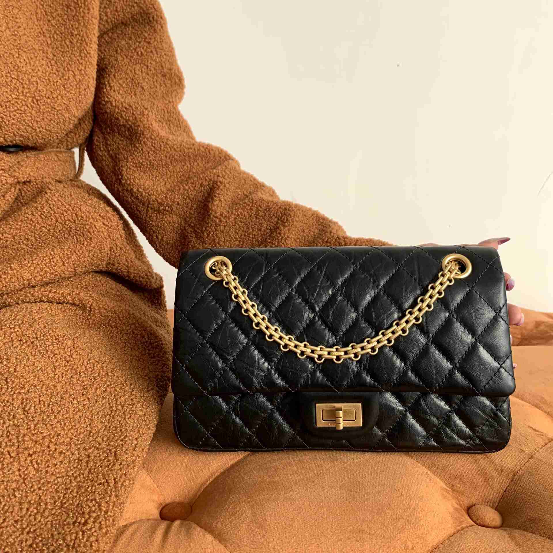 CHANEL 2.55 Large Handbag Black