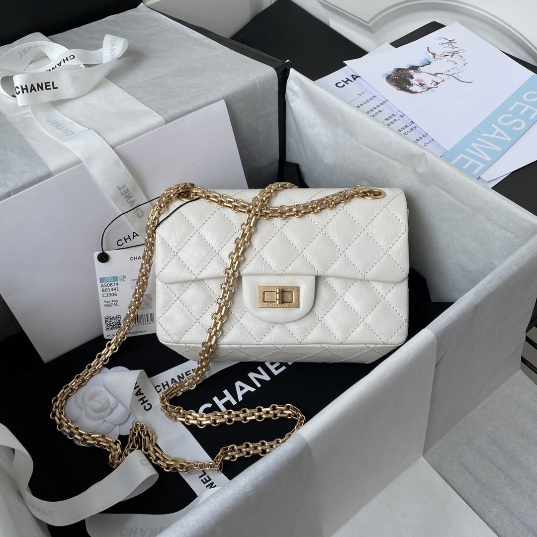 CHANEL 2.55 Mini Handbag White