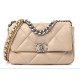 CHANEL 19 Large Handbag Apricot Yellow