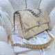 CHANEL 19 Large Handbag Apricot Yellow