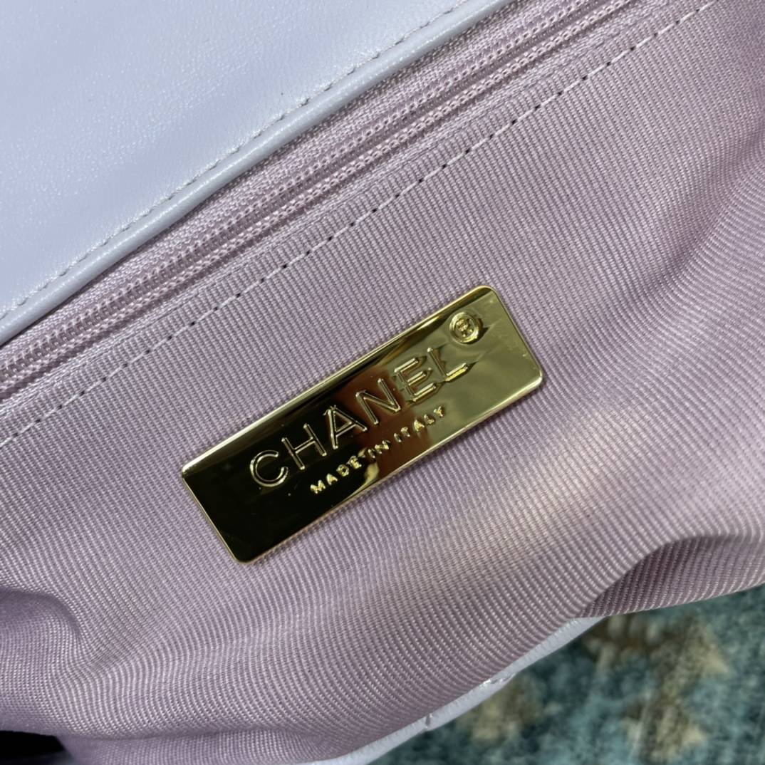 CHANEL 19 Large Handbag Light Purple