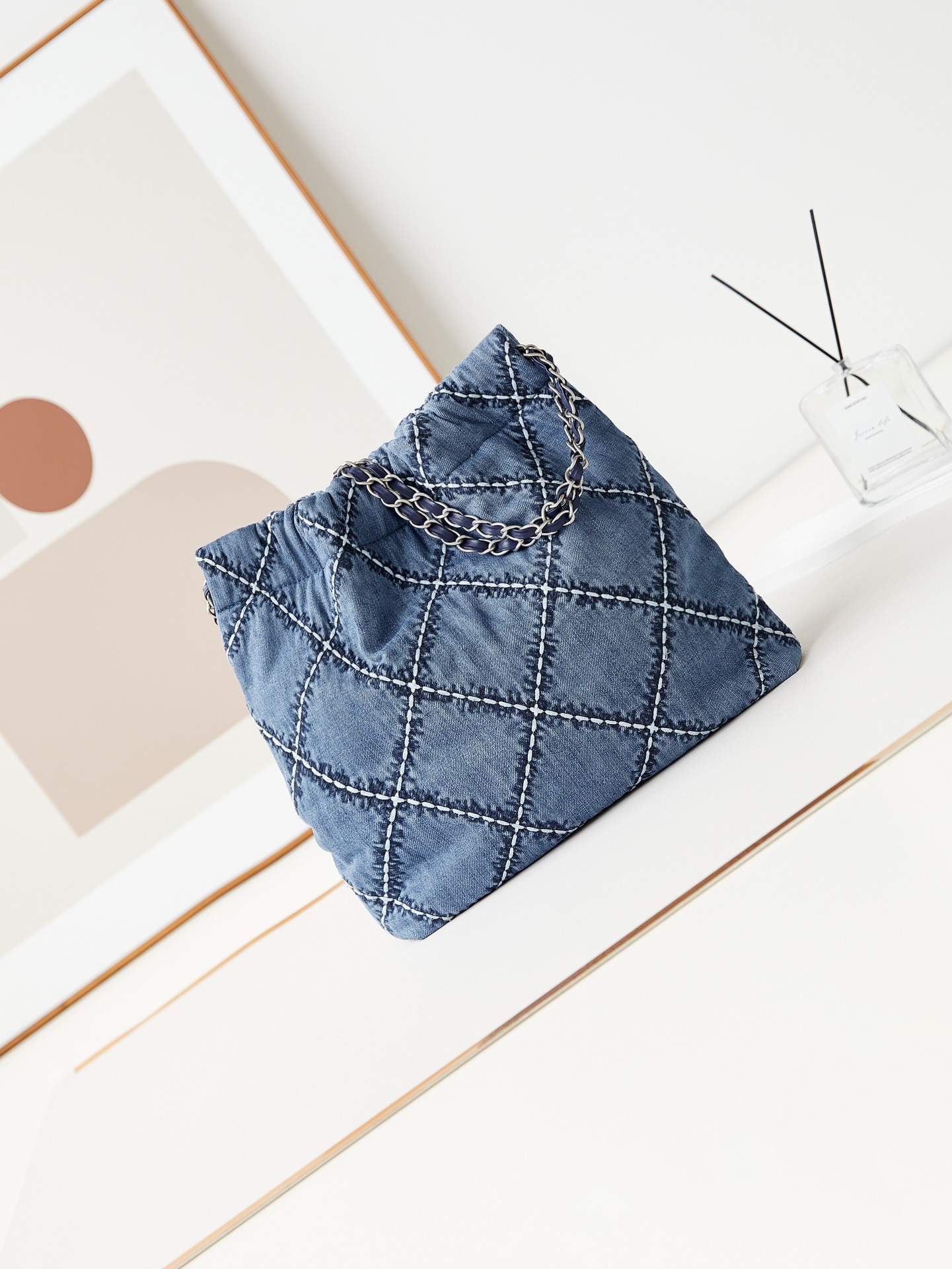 CHANEL 22 Small Handbag Denim