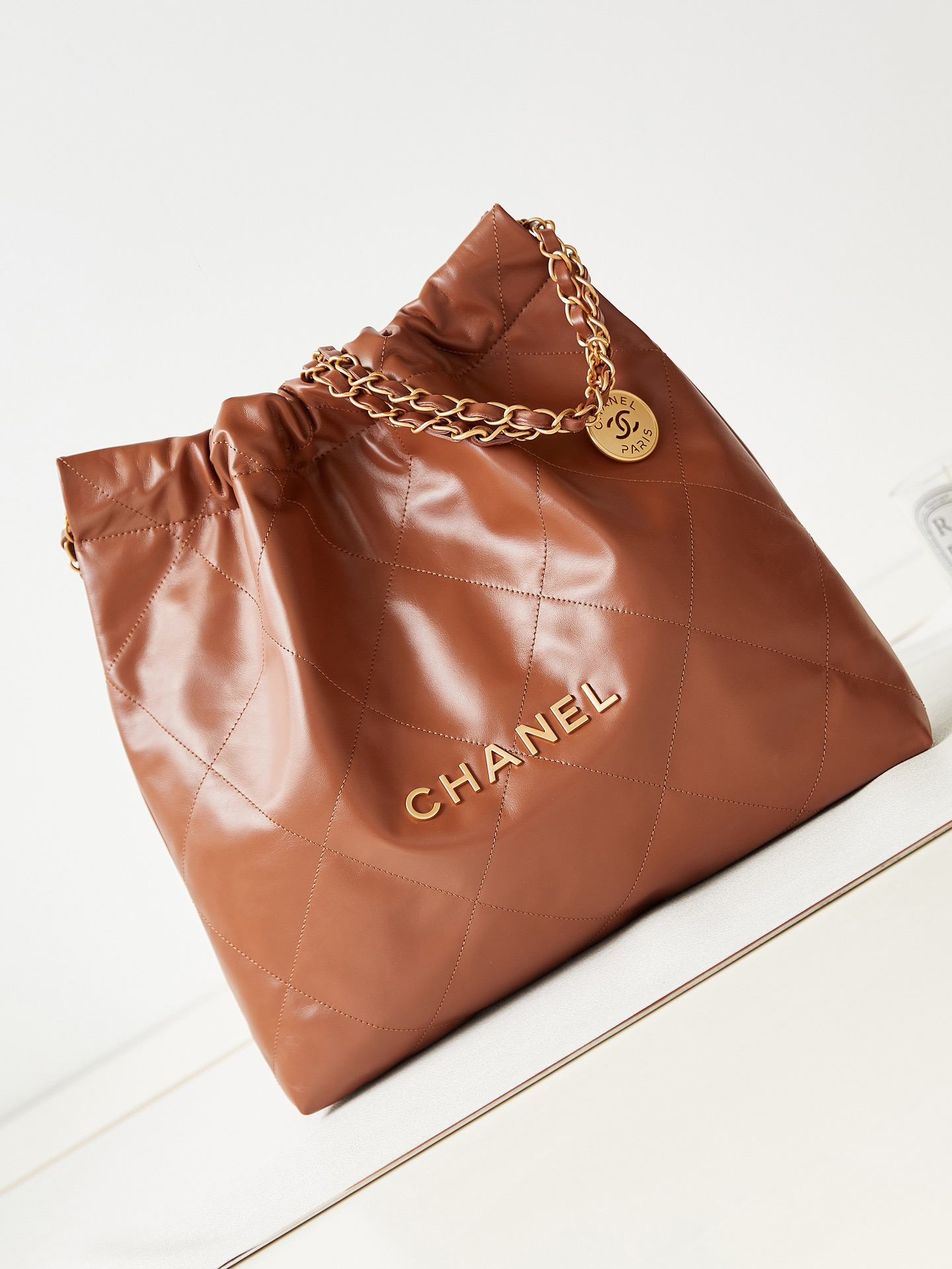  CHANEL 22 Handbag Camel