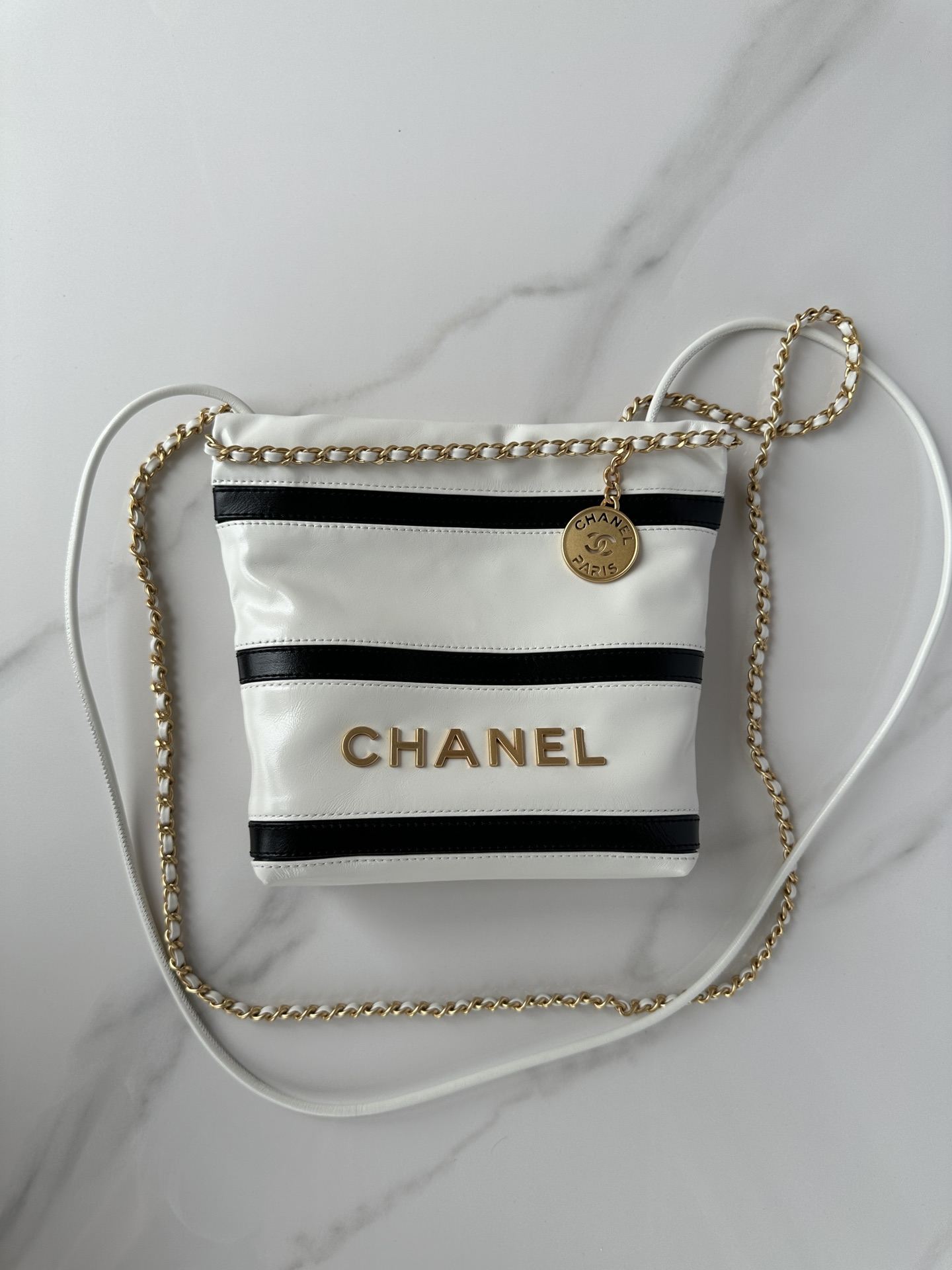 CHANEL 22 Mini Handbag White & Black