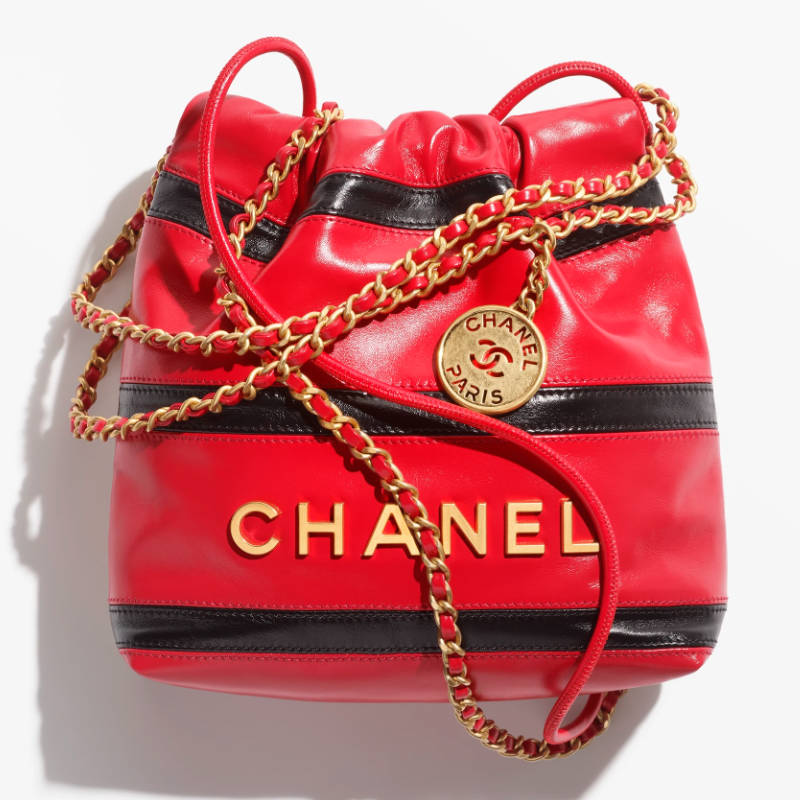 CHANEL 22 Mini Handbag Red & Black