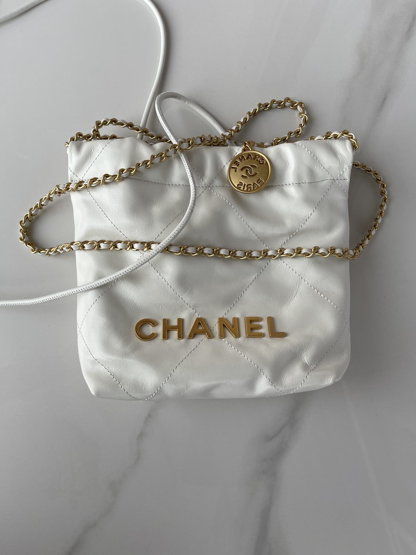 CHANEL 22 Mini Handbag White