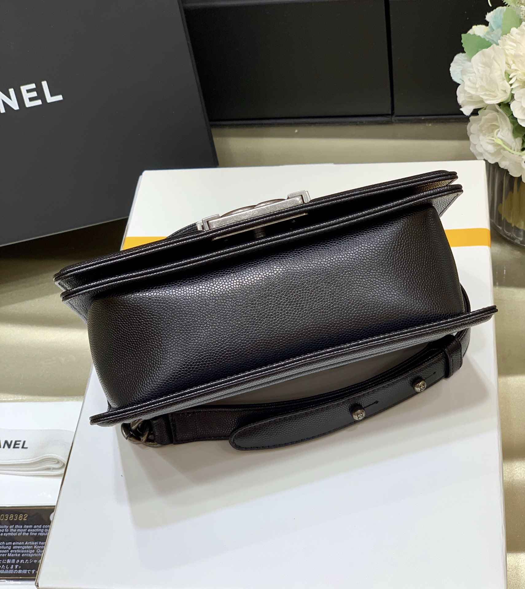 CHANEL Small Boy Handbag Black & Ruthenium-Finish Metal