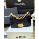 CHANEL Small Boy Handbag Black & Gold-tone Metal