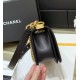 CHANEL Small Boy Handbag Black & Gold-tone Metal