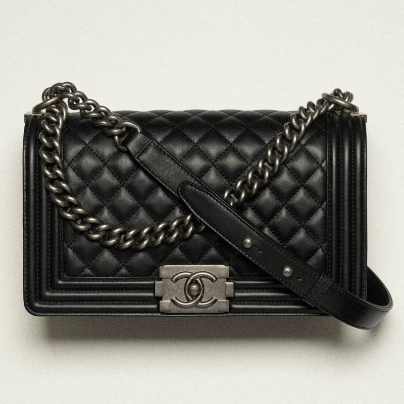 CHANEL Boy Handbag Black & Ruthenium-Finish Metal