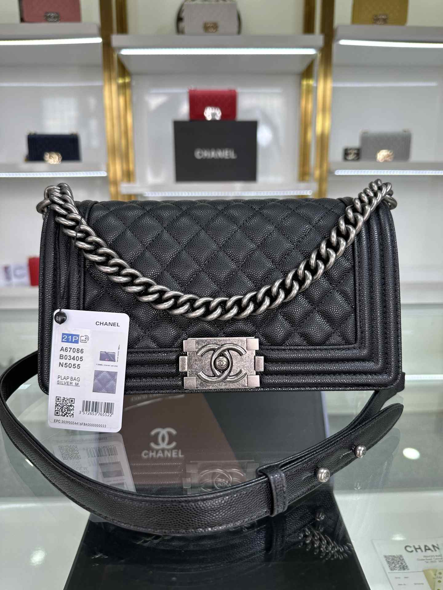 CHANEL Boy Handbag Black & Ruthenium-Finish Metal