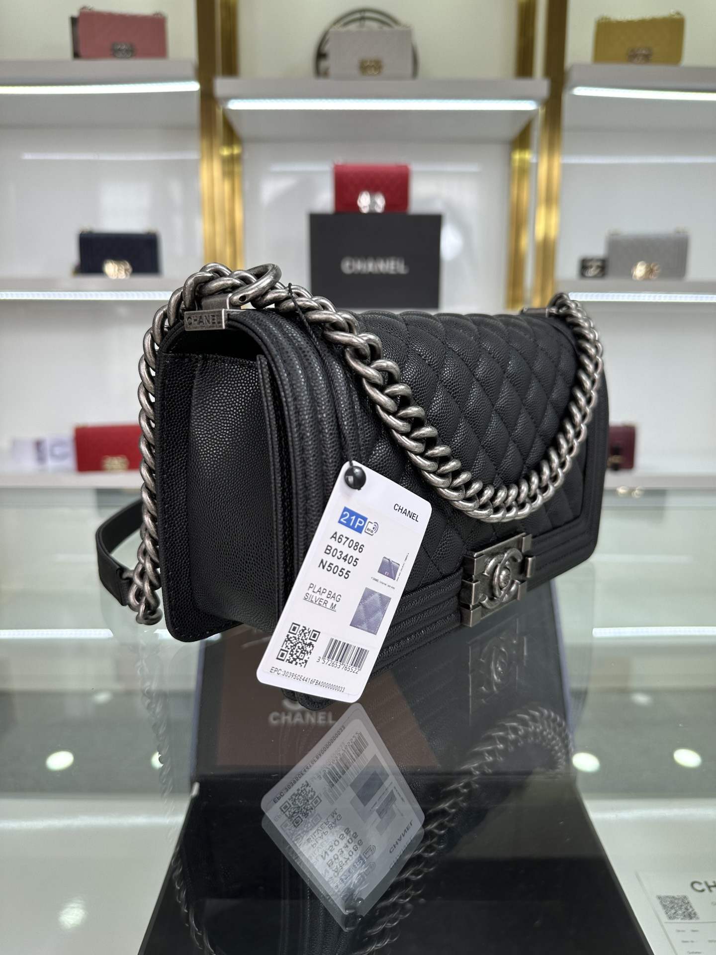 CHANEL Boy Handbag Black & Ruthenium-Finish Metal