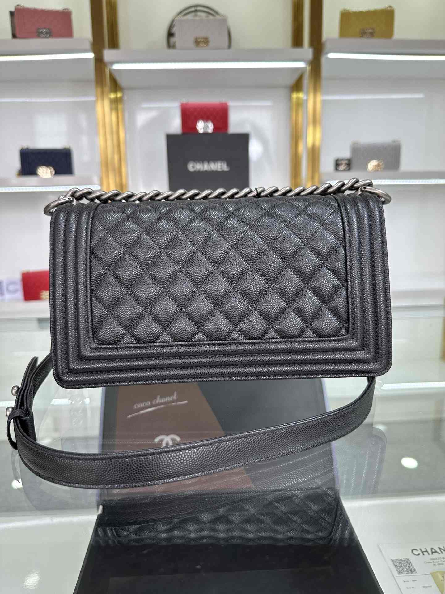 CHANEL Boy Handbag Black & Ruthenium-Finish Metal