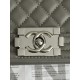 CHANEL Boy Handbag Gray