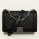 CHANEL Large Boy Handbag Black & Ruthenium-Finish Metal