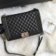 CHANEL Large Boy Handbag Black & Ruthenium-Finish Metal