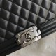 CHANEL Large Boy Handbag Black & Ruthenium-Finish Metal