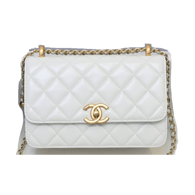 CHANEL Perfect Fit Mini Flap Handbag White