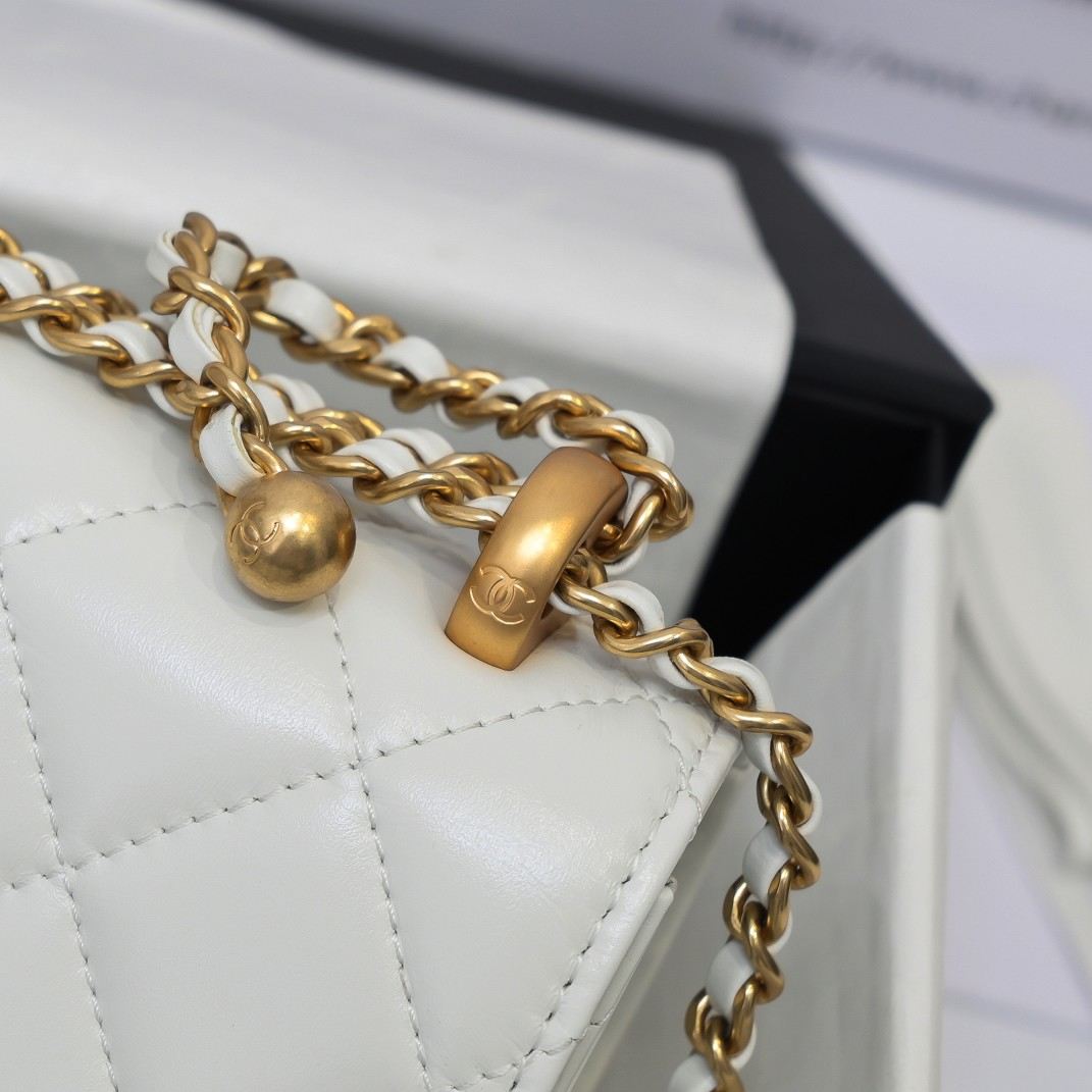 CHANEL Perfect Fit Mini Flap Handbag White