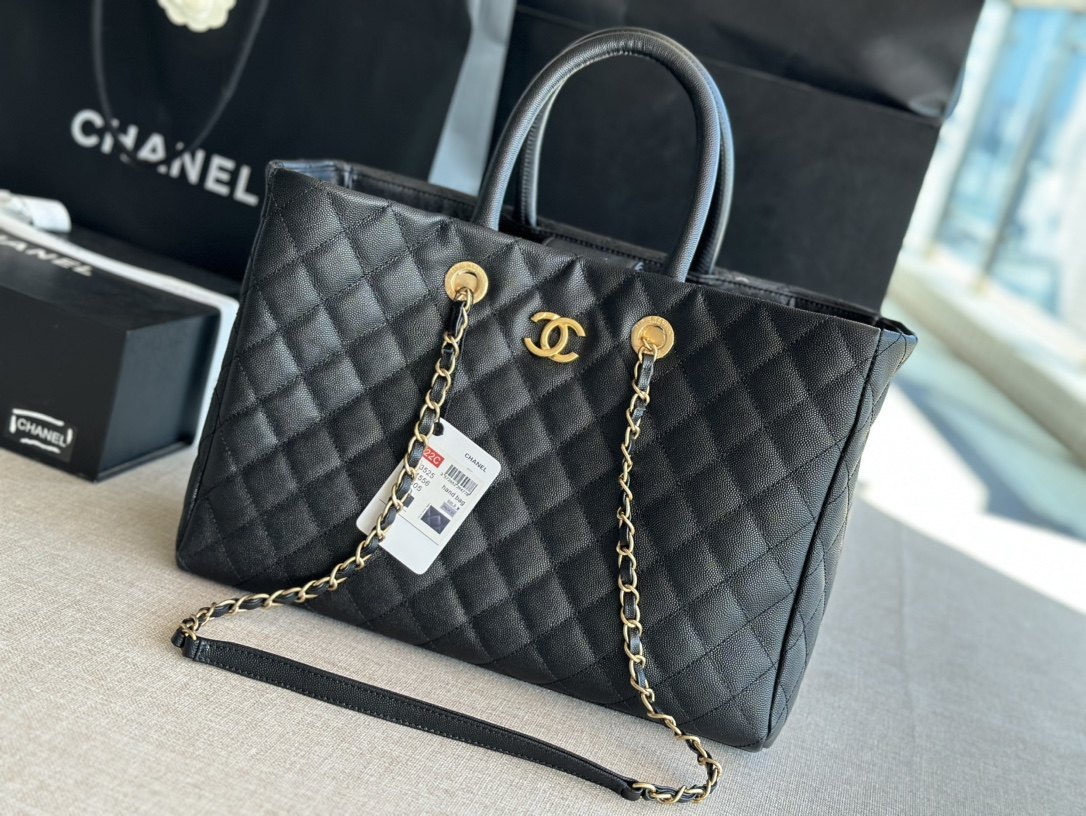 CAHNEL Shopping Tote Bag Black