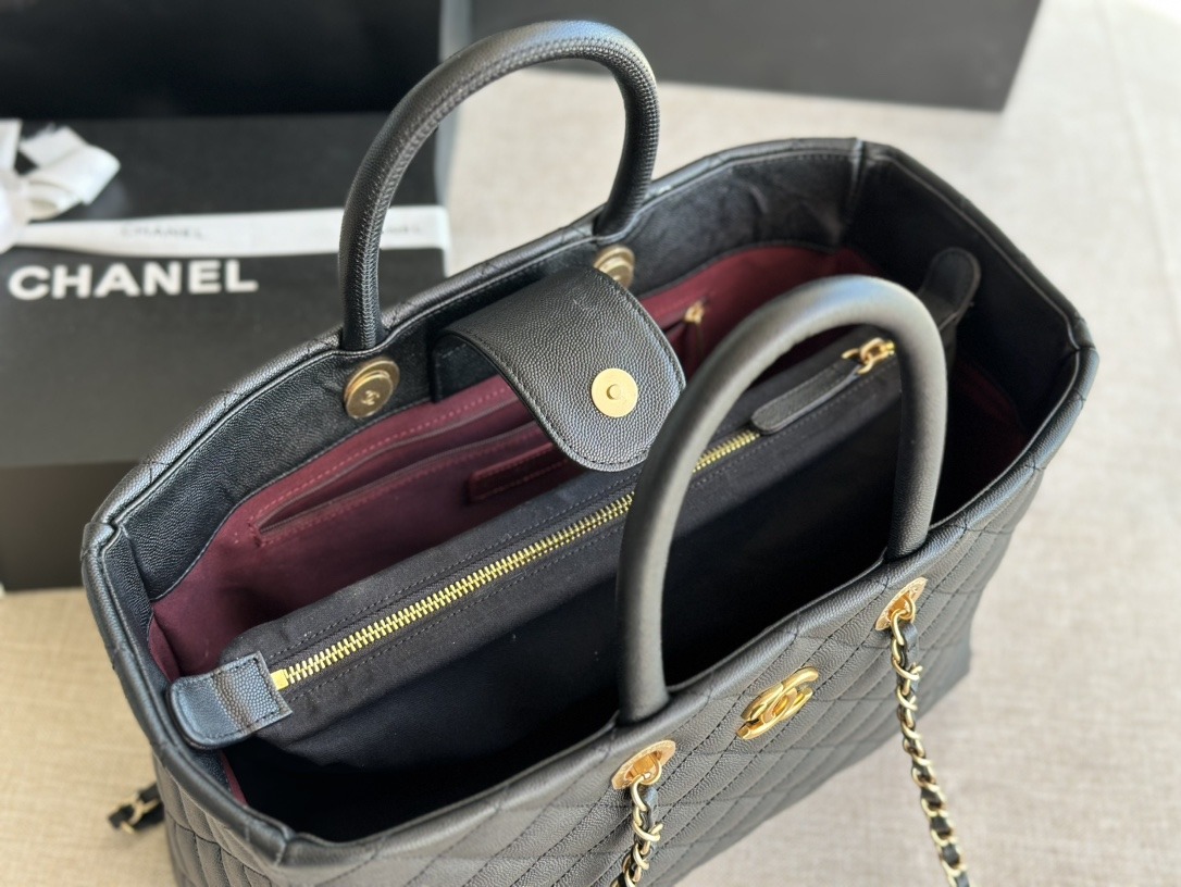 CAHNEL Shopping Tote Bag Black