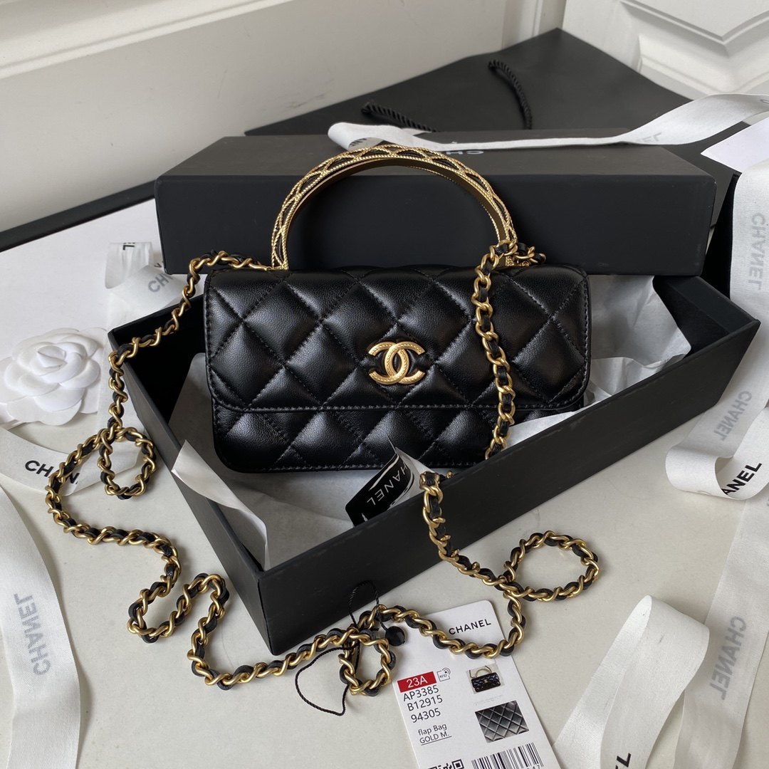 CHANEL WOC Top Handle Bag Black