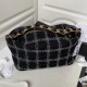 CHANEL Tweed Hobo Maix  Travel Bag Black