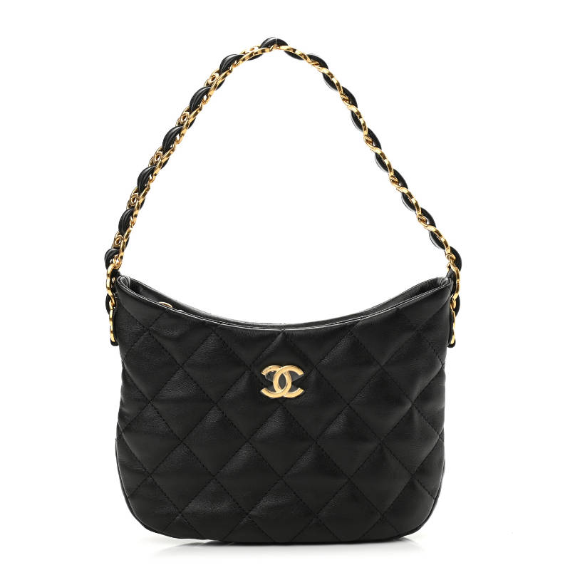 CHANEL Hobo Handbag Black