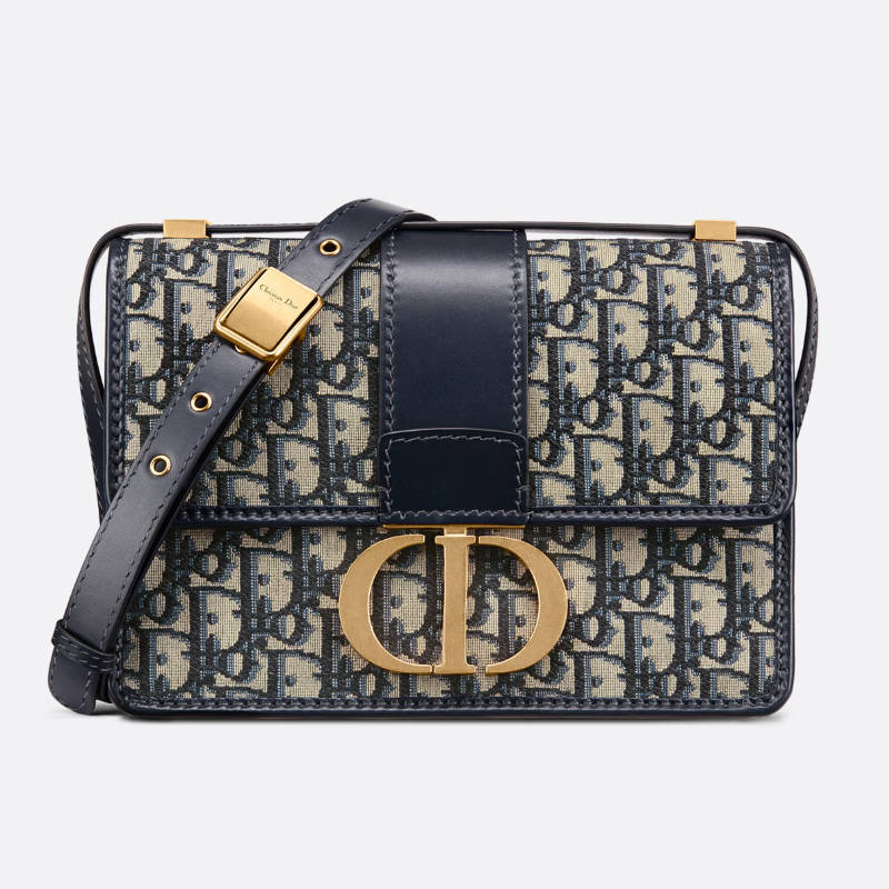 DIOR 30 Montaigne Bag Blue Dior Oblique Jacquard