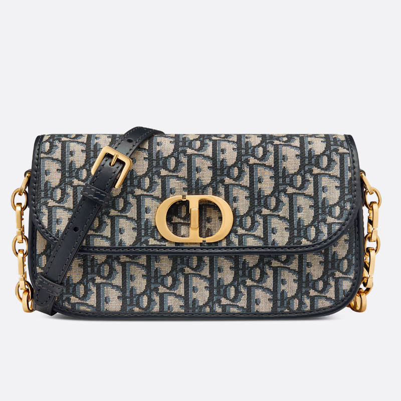 DIOR 30 Montaigne Avenue Bag Blue Dior Oblique Jacquard