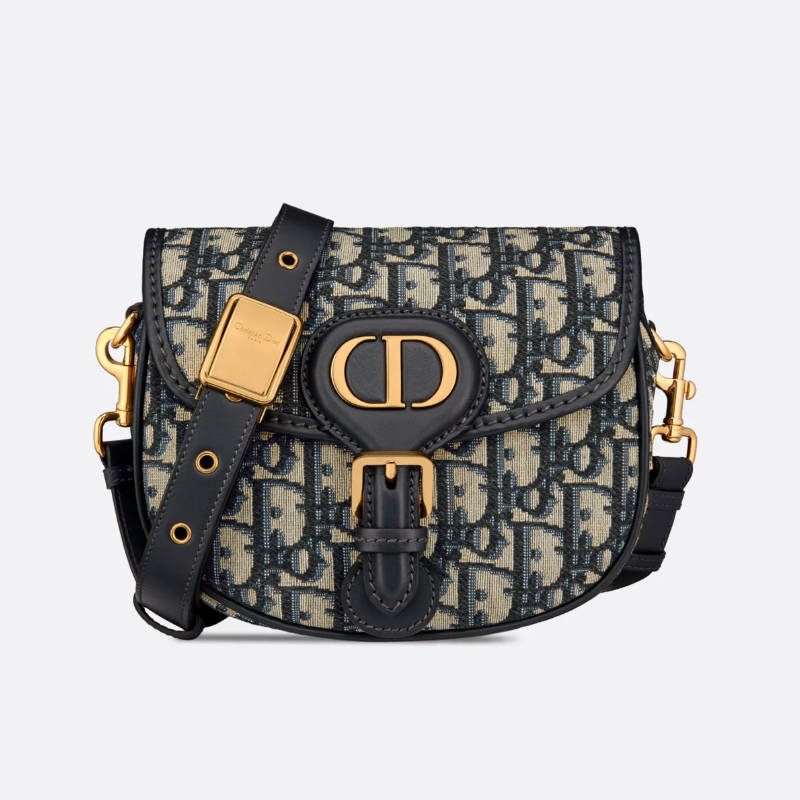 DIOR Small Dior Bobby Bag Blue Dior Oblique Jacquard