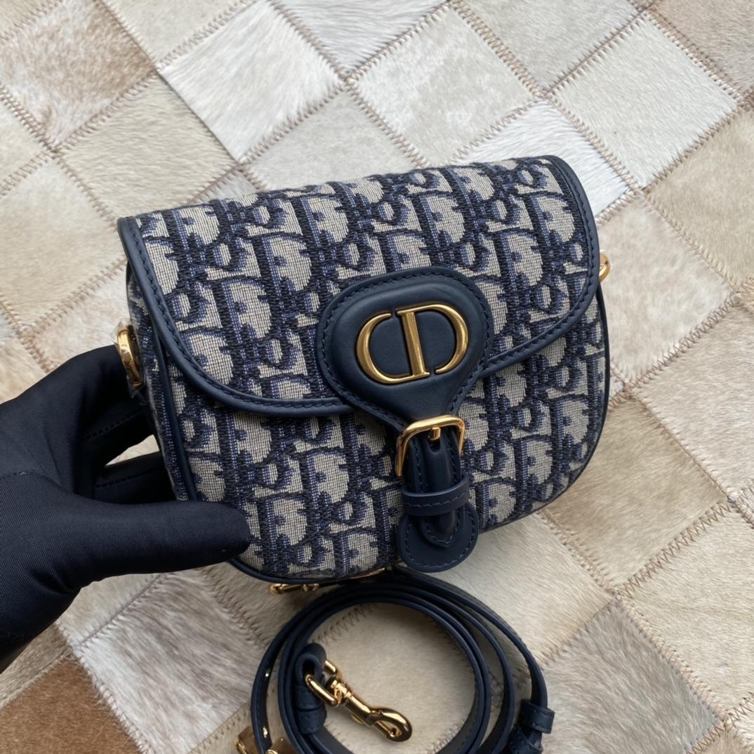 DIOR Small Dior Bobby Bag Blue Dior Oblique Jacquard