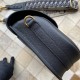 DIOR Large Dior Bobby Bag Black Grained Calfskin with Blue Dior Oblique Embroidered Shoulder Strap