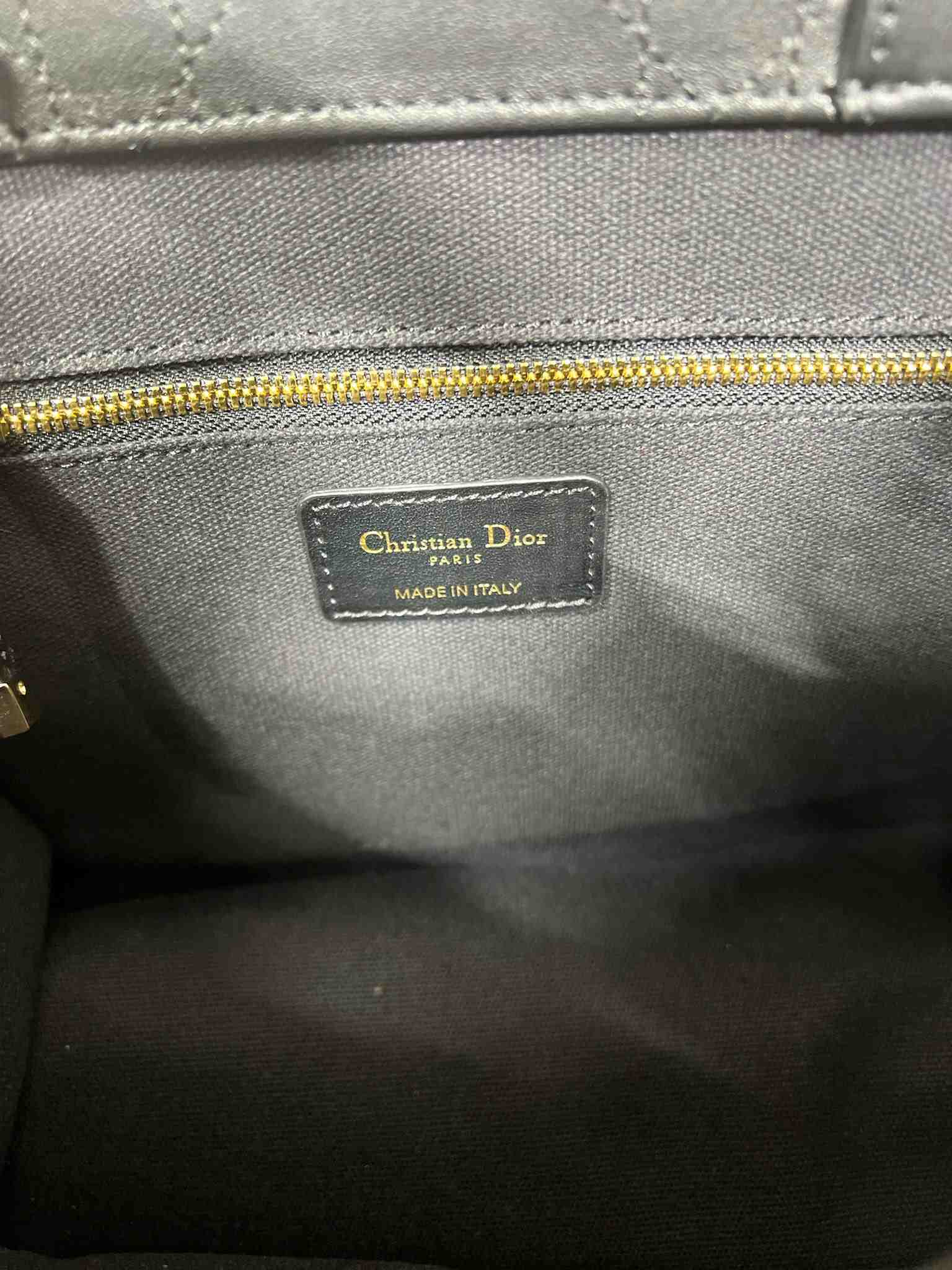 DIOR Small Book Tote Black Leather