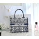 DIOR Small Book Tote Blue and White Toile de Jouy Reverse Embroidery 