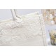 DIOR Medium Book Tote White Toile de Jouy Soleil Macramé Embroidery