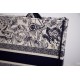 DIOR Medium Book Tote Ecru and Blue Toile de Jouy Embroidery