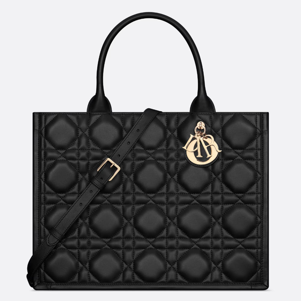 DIOR Medium Book Tote Black Leather